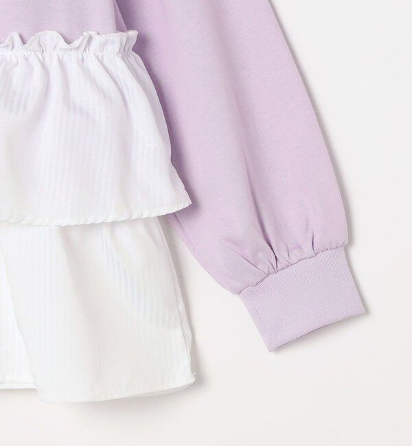 SHIPS any「〈手洗い可能〉ストライプ フリル ドッキング プルオーバー <KIDS>」|Tシャツ・カットソー|