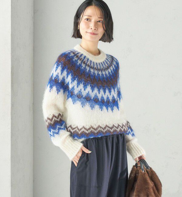 SHIPS for women「《予約》【SHIPS別注】BATONER: ノルディック モヘヤ プルオーバー」|ニット・セーター|