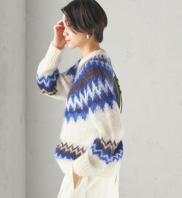 SHIPS for women「《予約》【SHIPS別注】BATONER: ノルディック モヘヤ プルオーバー」|ニット・セーター|