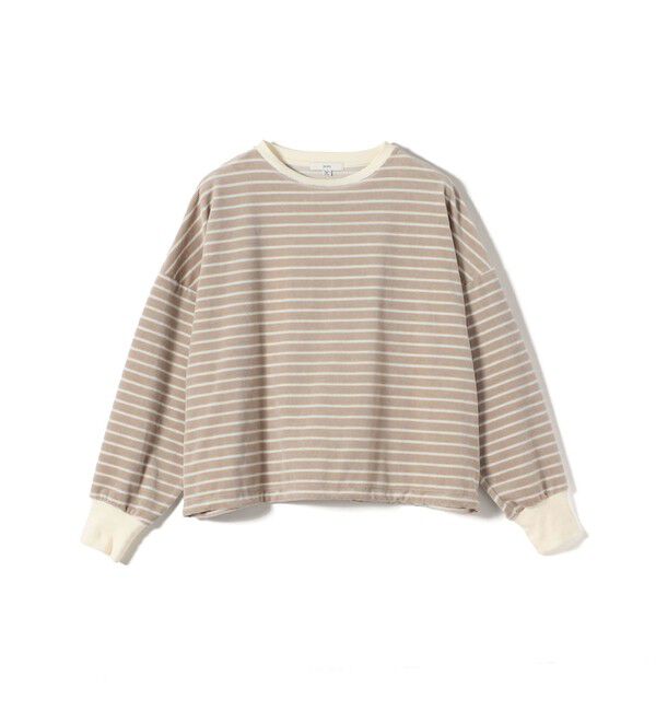 SHIPS for women「【WEB限定】〈手洗い可能〉モール リップル ボーダー 裾 ドロスト プルオーバー」|Tシャツ・カットソー|