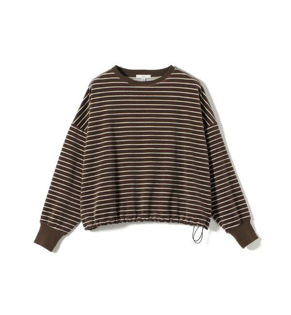 SHIPS for women「【WEB限定】〈手洗い可能〉モール リップル ボーダー 裾 ドロスト プルオーバー」|Tシャツ・カットソー|