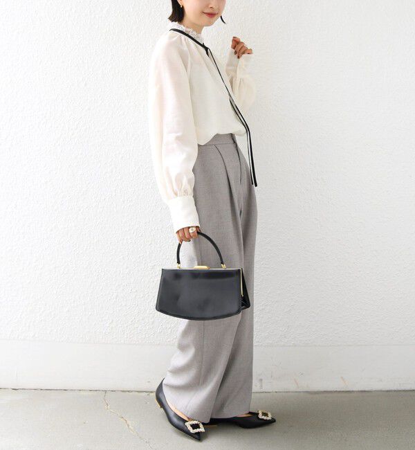 SHIPS for women「【SHIPS別注】troisiemeCHACO:〈手洗い可能〉レース リボン ブラウス（セレモニー対応可）」|シャツ・ブラウス|