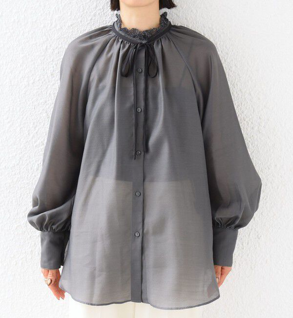 SHIPS for women「【SHIPS別注】troisiemeCHACO:〈手洗い可能〉レース リボン ブラウス（セレモニー対応可）」|シャツ・ブラウス|