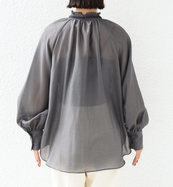 SHIPS for women「【SHIPS別注】troisiemeCHACO:〈手洗い可能〉レース リボン ブラウス（セレモニー対応可）」|シャツ・ブラウス|