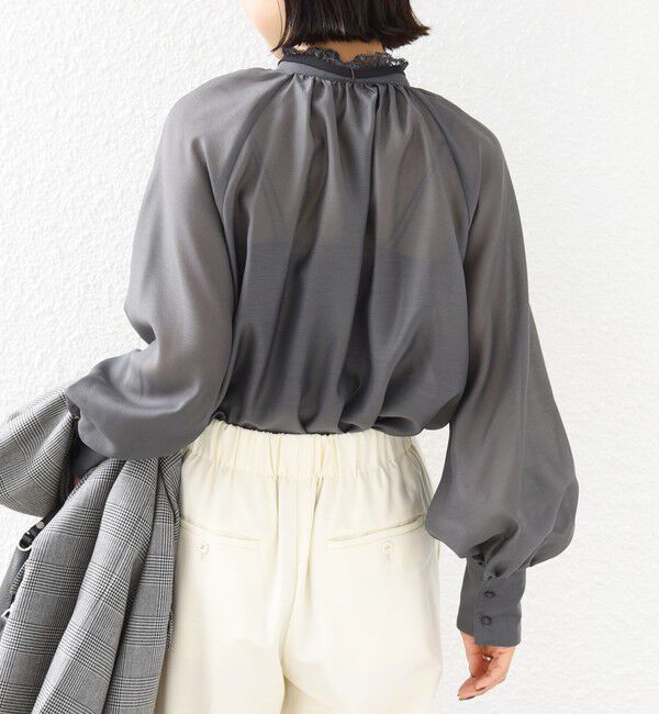 SHIPS for women「【SHIPS別注】troisiemeCHACO:〈手洗い可能〉レース リボン ブラウス（セレモニー対応可）」|シャツ・ブラウス|