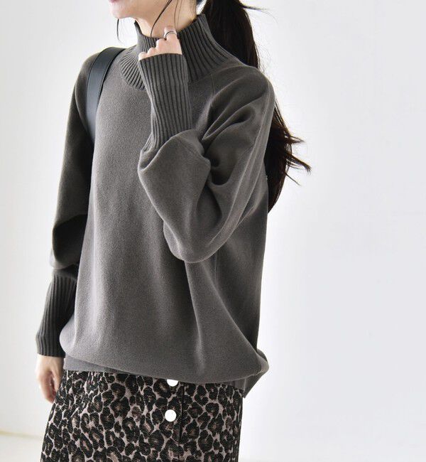 quaranciel「〈洗濯機可能〉タートルネック ラグラン ロングリブ ニット プルオーバー 26AW」|ニット・セーター|