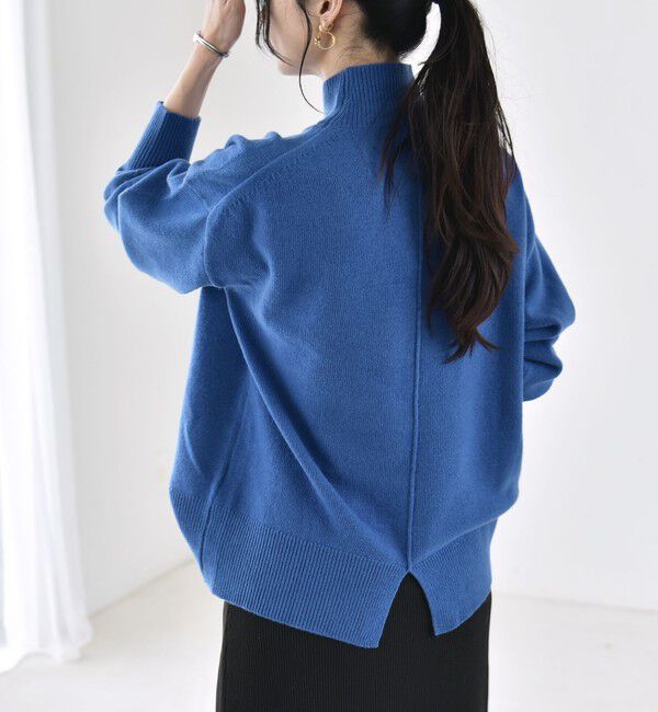 quaranciel「〈手洗い可能〉AQUA カシミヤ ミックス ハイネック スリット ニット」|ニット・セーター|