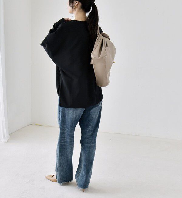 quaranciel「《予約》〈手洗い可能〉カットジョーゼット ハーフジップ クルーネック プルオーバー」|Tシャツ・カットソー|