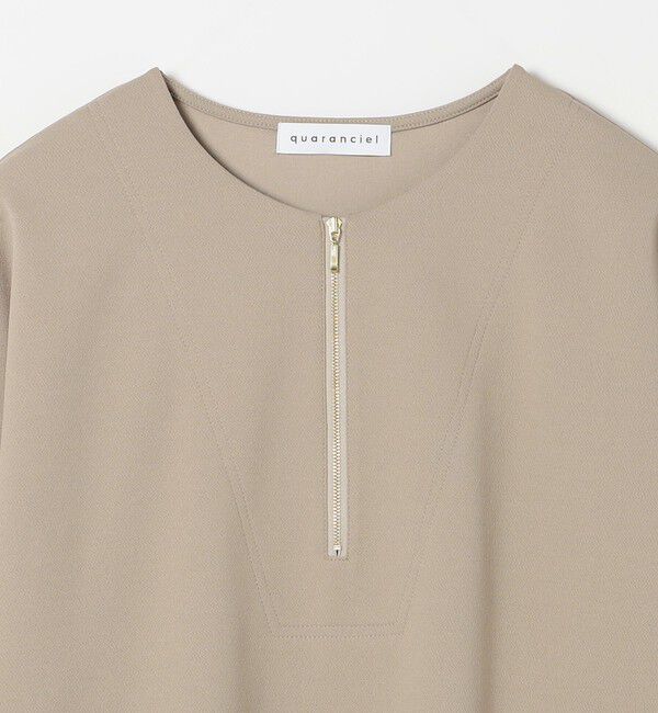 quaranciel「《予約》〈手洗い可能〉カットジョーゼット ハーフジップ クルーネック プルオーバー」|Tシャツ・カットソー|