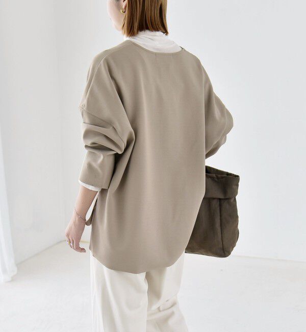 quaranciel「《予約》〈手洗い可能〉カットジョーゼット ハーフジップ クルーネック プルオーバー」|Tシャツ・カットソー|