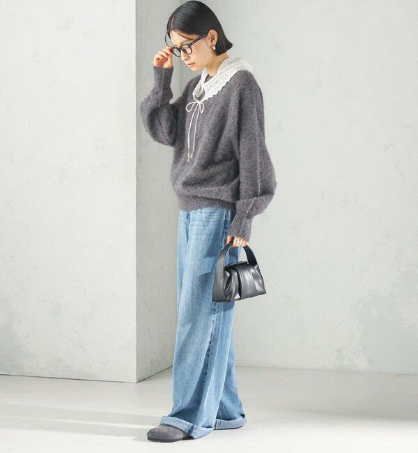 SHIPS for women「《予約》杢 フォックス カシミヤ クルーネック プルオーバー 26AW」|ニット・セーター|
