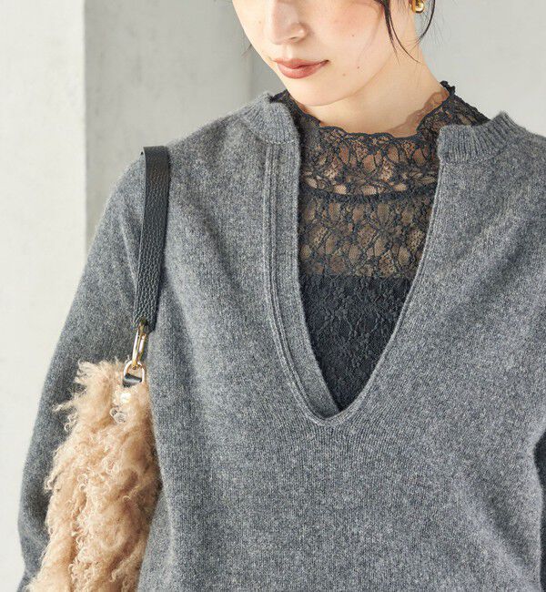 SHIPS for women「《予約》【SHIPS別注】YLEVE&times;Harley of Scotland: ディープ Vネック ニット プルオーバー」|ニット・セーター|