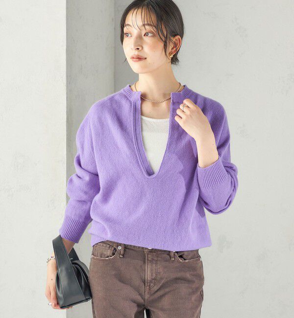 SHIPS for women「《予約》【SHIPS別注】YLEVE&times;Harley of Scotland: ディープ Vネック ニット プルオーバー」|ニット・セーター|