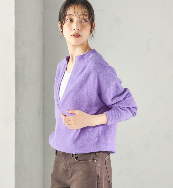 SHIPS for women「《予約》【SHIPS別注】YLEVE&times;Harley of Scotland: ディープ Vネック ニット プルオーバー」|ニット・セーター|