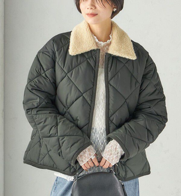 SHIPS for women「《予約》【SHIPS別注】LAVENHAM:〈洗濯機可能〉ZIPPED CRRAYDON」|ダウン|ダークオリーブ