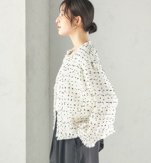SHIPS for women「《予約》【SHIPS別注】troisiemeCHACO: ツイード ジャケット（セレモニー対応可）」|ノーカラージャケット|