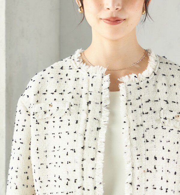 SHIPS for women「《予約》【SHIPS別注】troisiemeCHACO: ツイード ジャケット（セレモニー対応可）」|ノーカラージャケット|