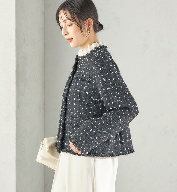 SHIPS for women「《予約》【SHIPS別注】troisiemeCHACO: ツイード ジャケット（セレモニー対応可）」|ノーカラージャケット|