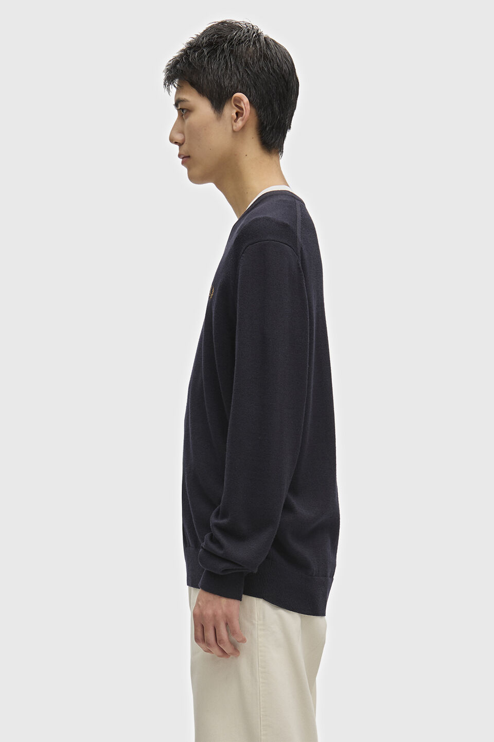 FRED PERRY 「FRED PERRY／Classic V Neck Sweater／ワンポイントロゴ刺繍 クラシックVネックニット」|ニット・セーター|