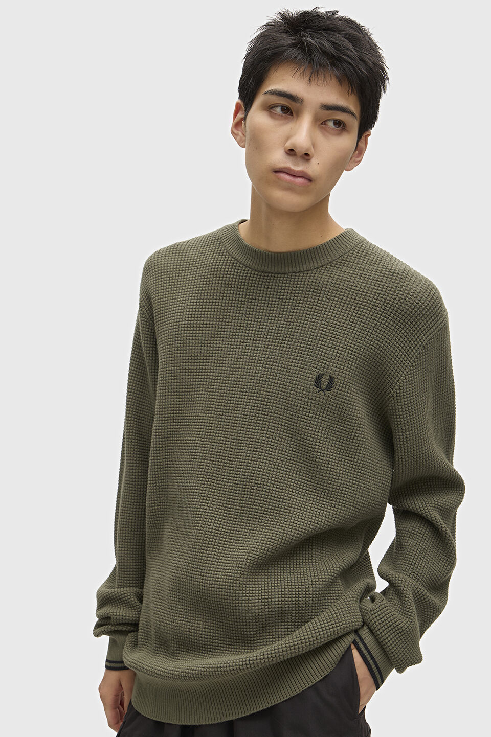  「FRED PERRY／Waffle Stitch Jumper／ワッフルステッチニット」|ニット・セーター|