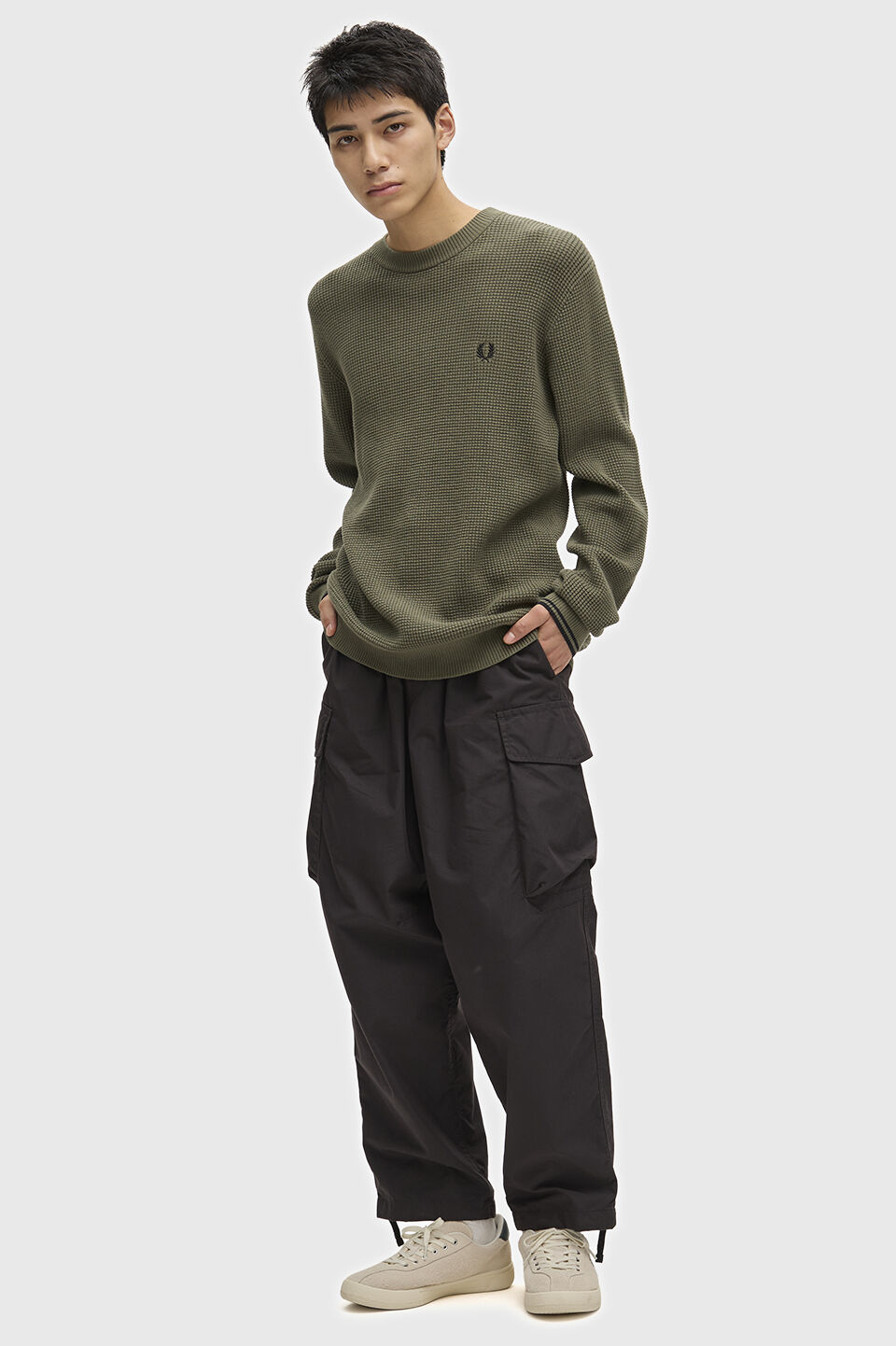  「FRED PERRY／Waffle Stitch Jumper／ワッフルステッチニット」|ニット・セーター|