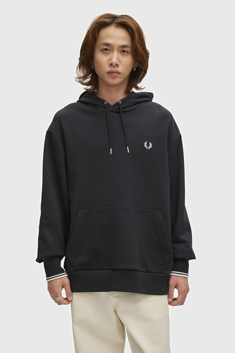 FRED PERRY 「FRED PERRY／Tipped Hooded Sweatshirt／ワンポイントロゴ刺繍 フードスウェット」|スウェット・ジャージ|
