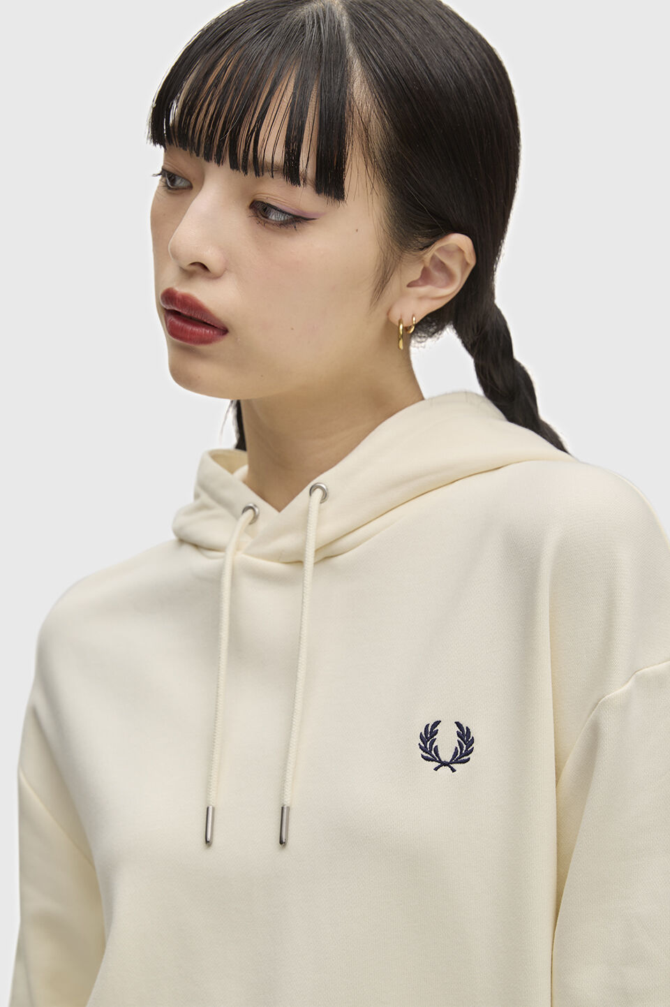 FRED PERRY 「FRED PERRY／Tipped Hooded Sweatshirt／ワンポイントロゴ刺繍 フードスウェット」|スウェット・ジャージ|