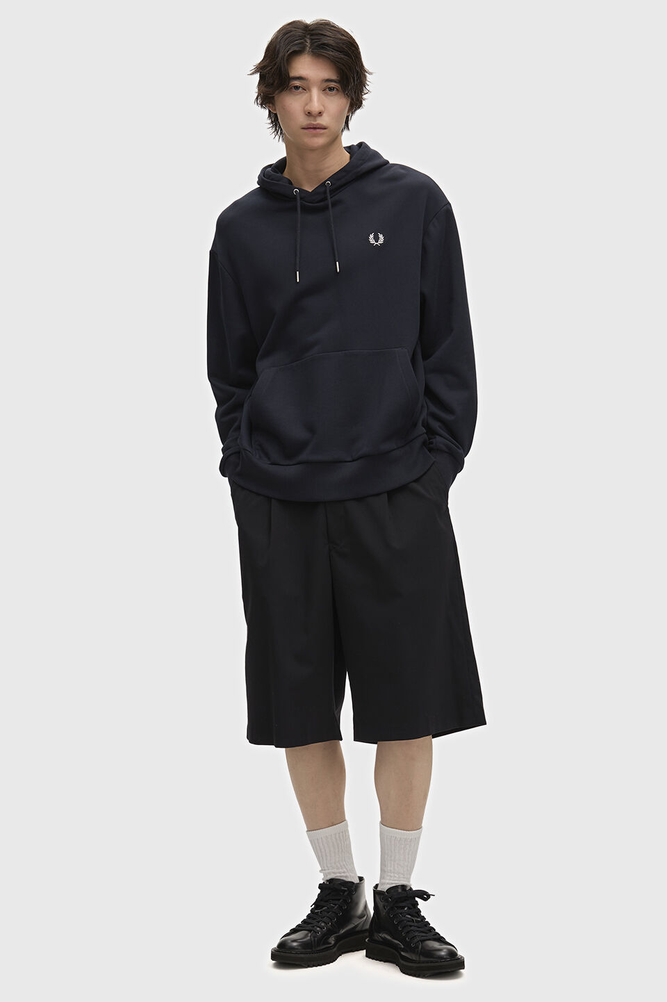 FRED PERRY 「FRED PERRY／Tipped Hooded Sweatshirt／ワンポイントロゴ刺繍 フードスウェット」|スウェット・ジャージ|