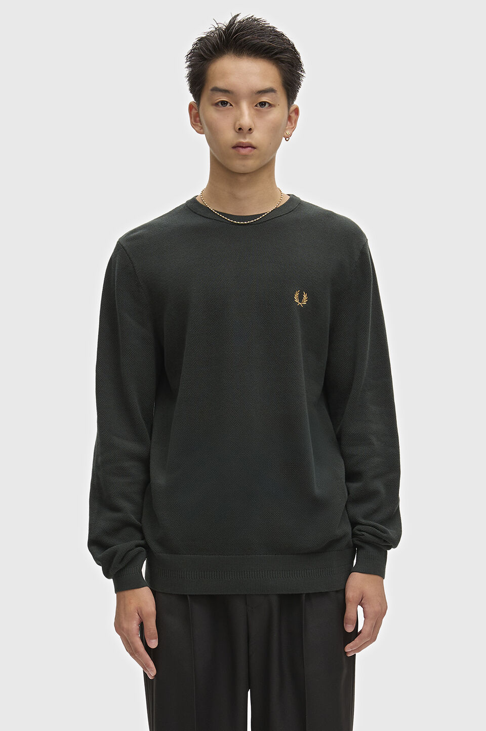 FRED PERRY 「FRED PERRY／Pique Stitch Jumper／ワンポイントロゴ ピケステッチニット」|Tシャツ・カットソー|