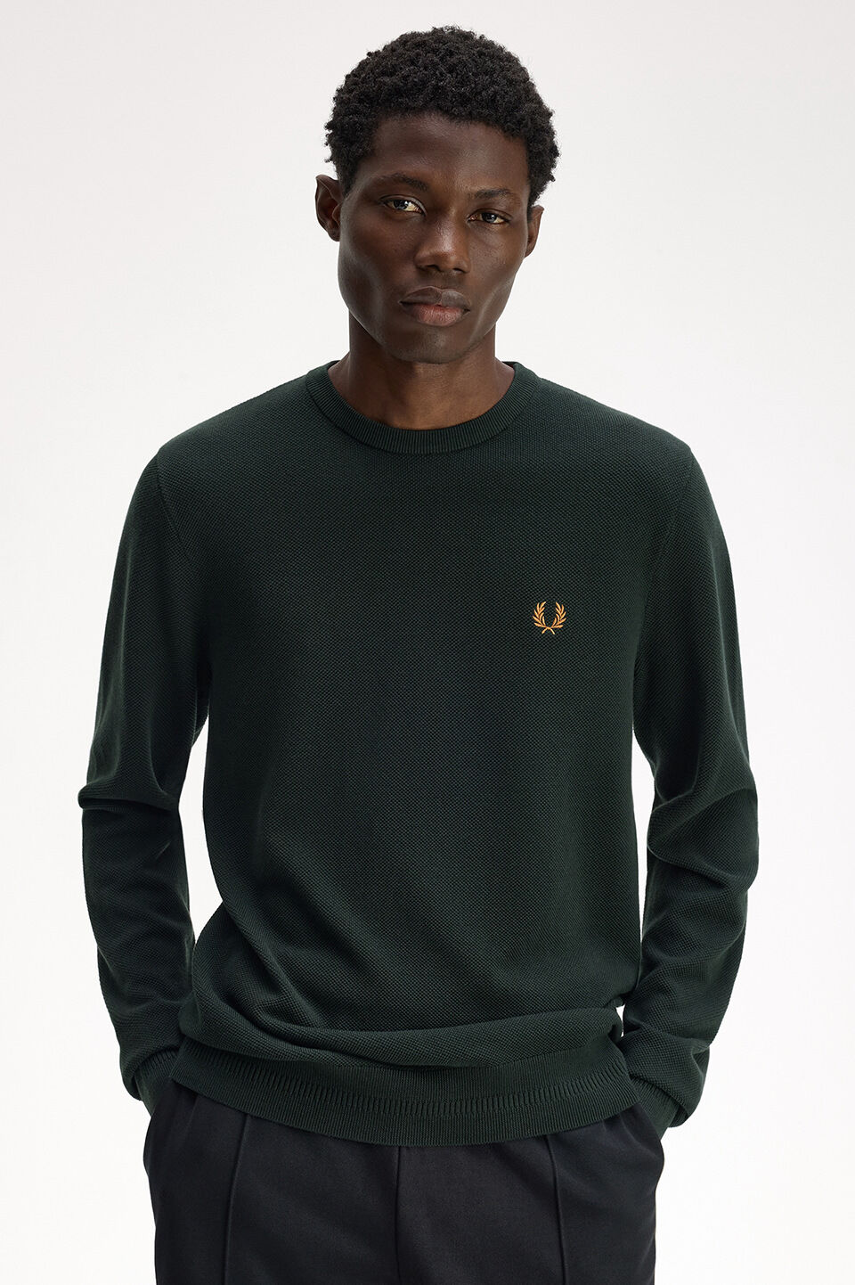 FRED PERRY 「FRED PERRY／Pique Stitch Jumper／ワンポイントロゴ ピケステッチニット」|Tシャツ・カットソー|