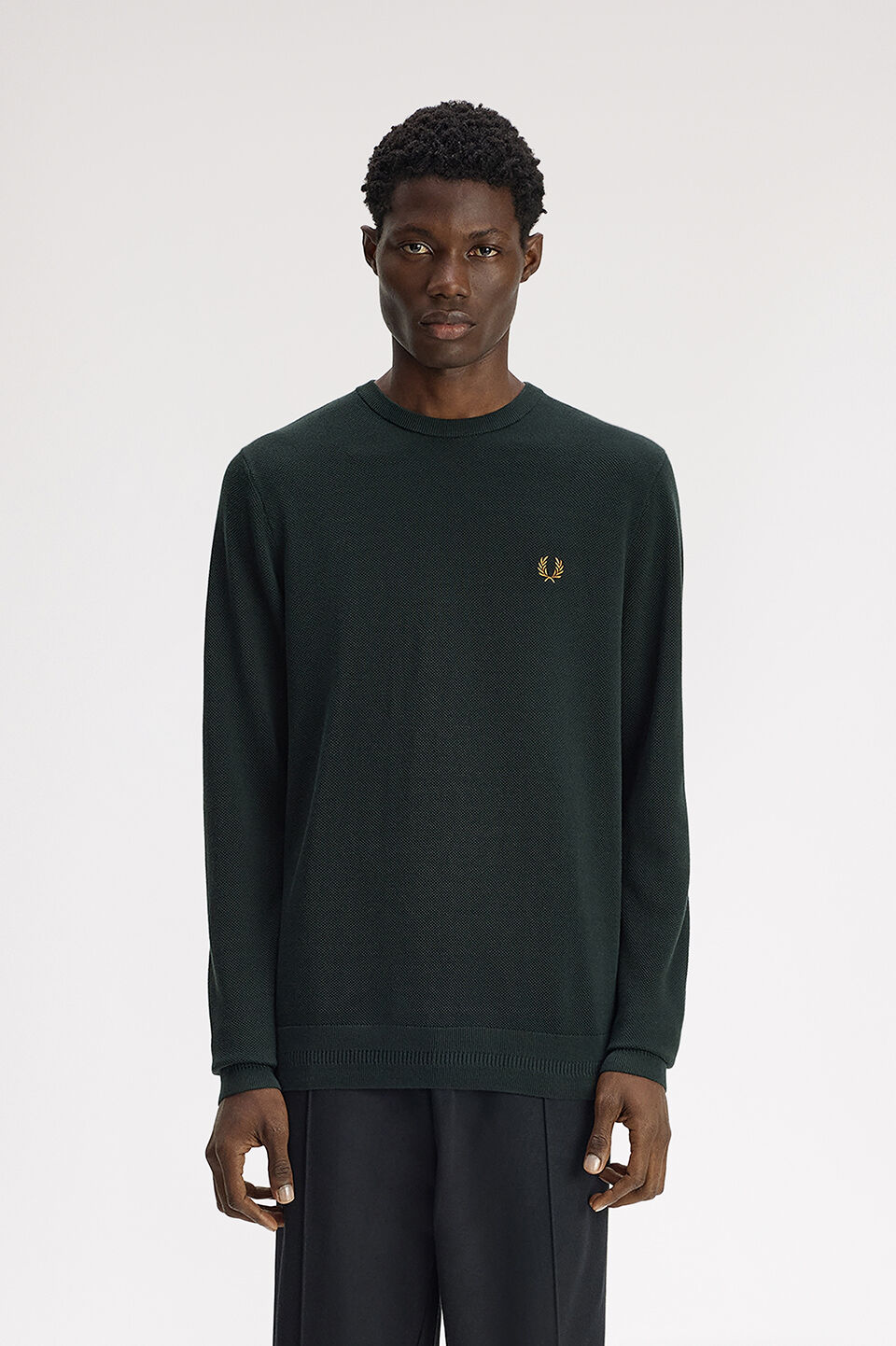 FRED PERRY 「FRED PERRY／Pique Stitch Jumper／ワンポイントロゴ ピケステッチニット」|Tシャツ・カットソー|
