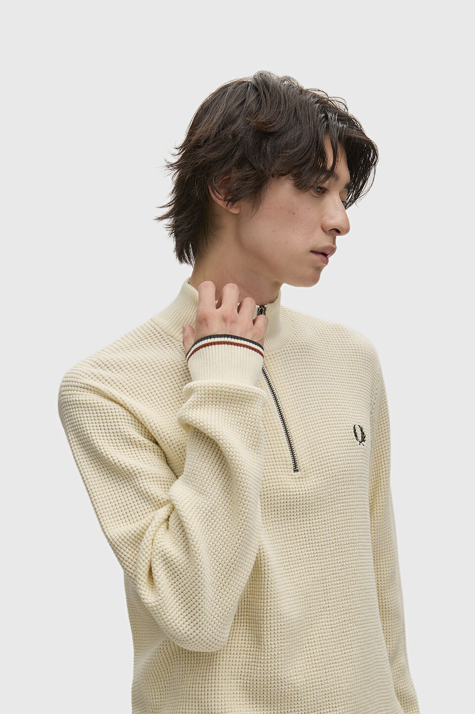FRED PERRY 「FRED PERRY／Waffle Stitch Half Zip Jumper／ワッフルステッチハーフジップニット」|ニット・セーター|