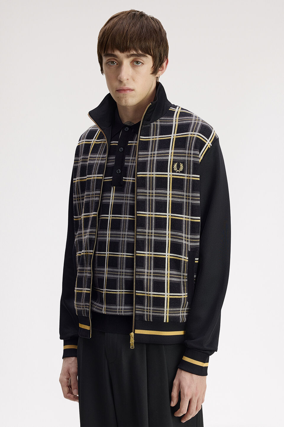 FRED PERRY 「FRED PERRY／Tartan Knitted Front Track Jacket／タータントラックジャケット」|スウェット・ジャージ|