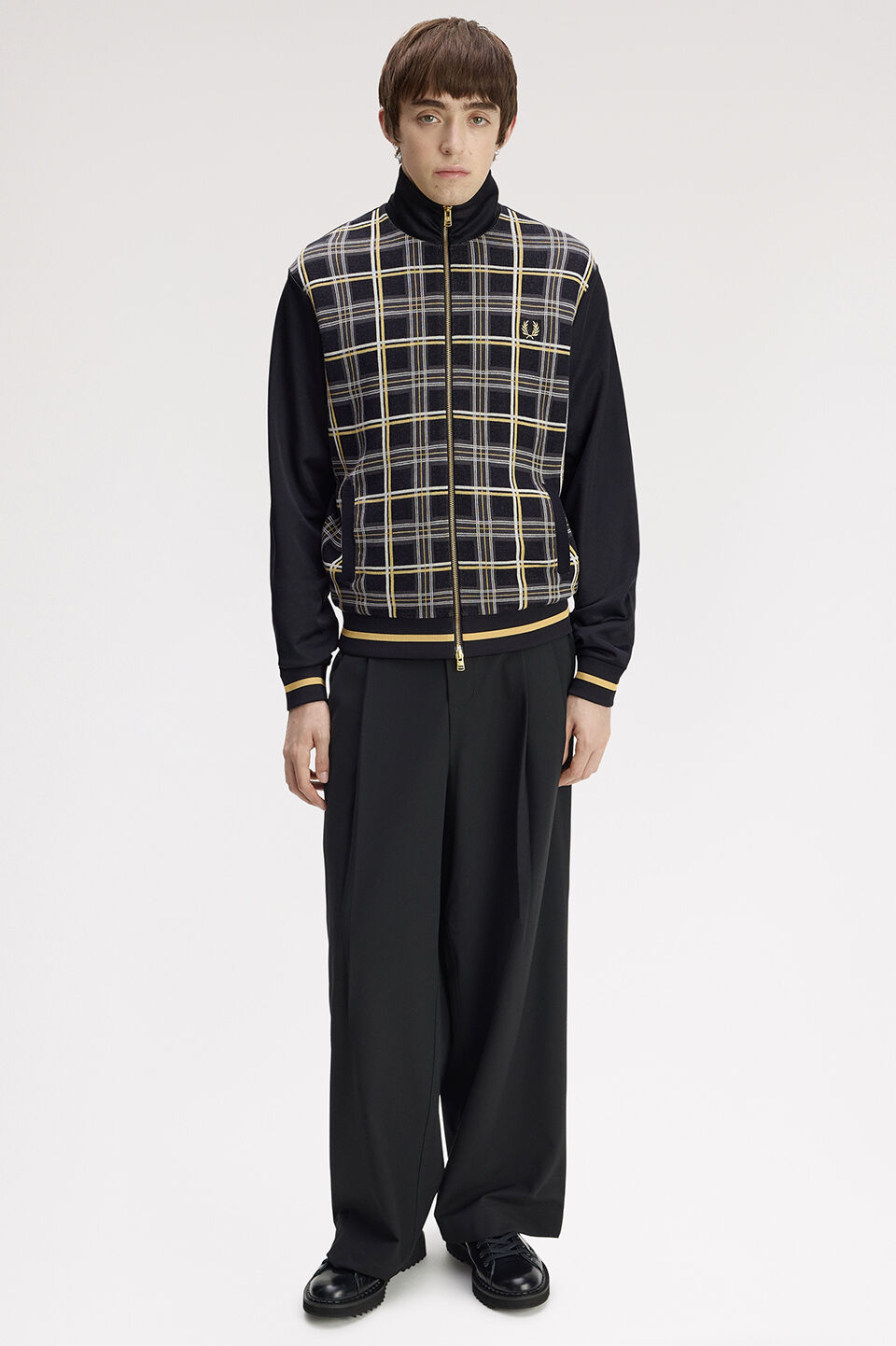 FRED PERRY 「FRED PERRY／Tartan Knitted Front Track Jacket／タータントラックジャケット」|スウェット・ジャージ|