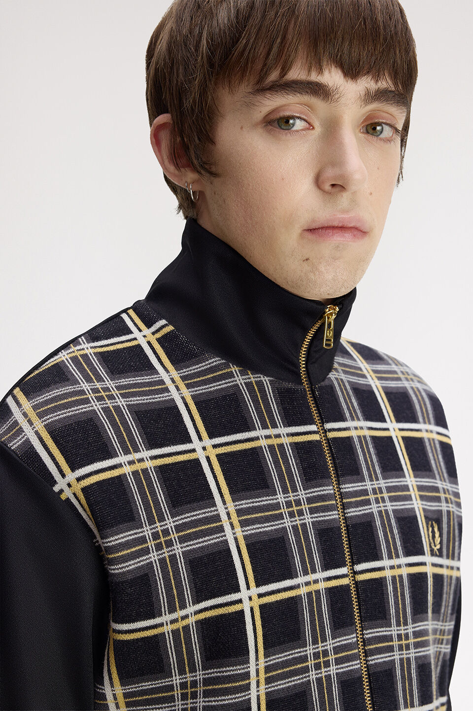 FRED PERRY 「FRED PERRY／Tartan Knitted Front Track Jacket／タータントラックジャケット」|スウェット・ジャージ|