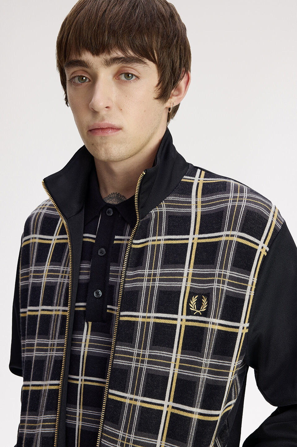 FRED PERRY 「FRED PERRY／Tartan Knitted Front Track Jacket／タータントラックジャケット」|スウェット・ジャージ|