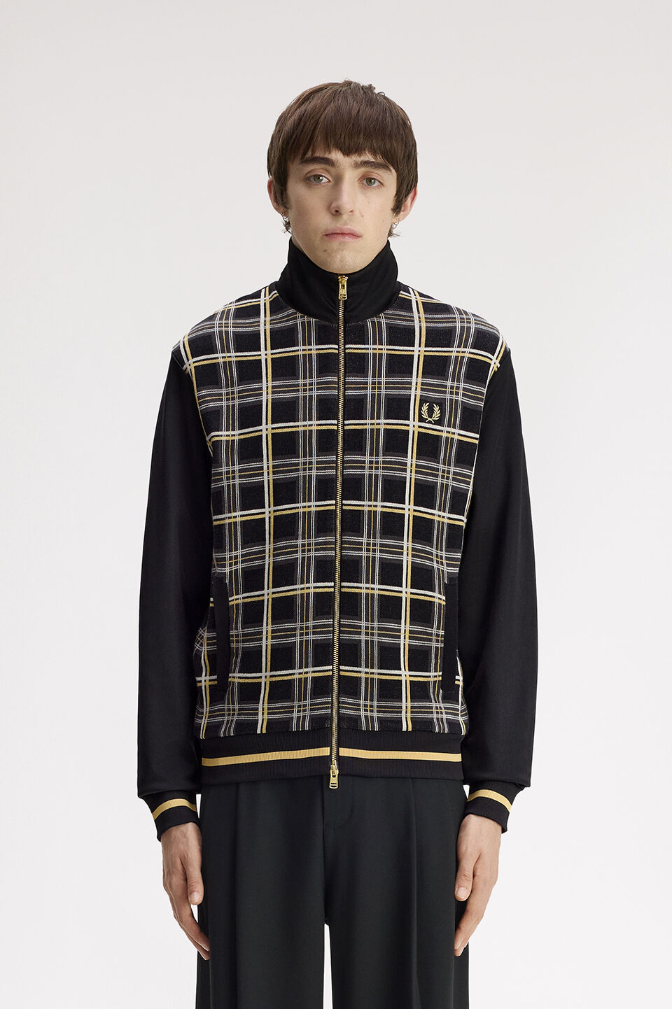 FRED PERRY 「FRED PERRY／Tartan Knitted Front Track Jacket／タータントラックジャケット」|スウェット・ジャージ|