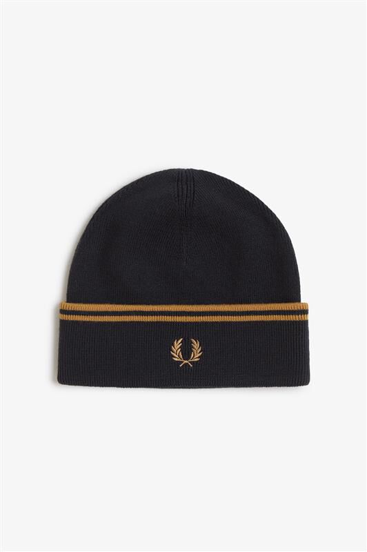 FRED PERRY 「FRED PERRY／Twin Tipped Merino Wool Beanie／ロゴ刺繍 ツインティップドビーニー」|ニット帽|