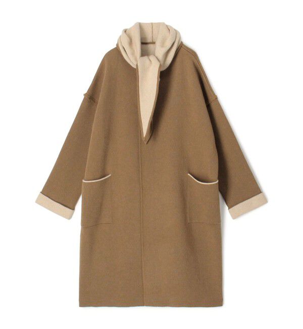 GALERIE VIE「モンゴルカシミヤ フーデッドニットコート」|その他|45 キャメル