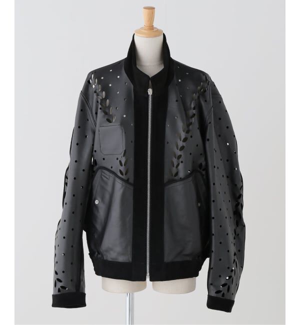  「MASU IVY HOLE LEATHER FLIGHT JACKET M26H9BL005：ジャケット」|ライダースジャケット|