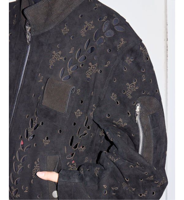  「MASU IVY HOLE LEATHER FLIGHT JACKET M26H9BL005：ジャケット」|ライダースジャケット|