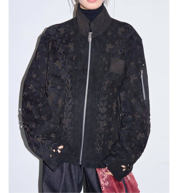  「MASU IVY HOLE LEATHER FLIGHT JACKET M26H9BL005：ジャケット」|ライダースジャケット|