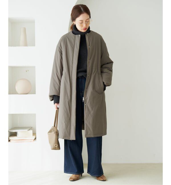 SLOBE IENA「《WEB限定/追加》中綿ストール付きノーカラーコート」|その他|