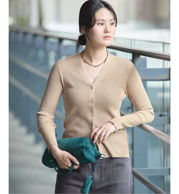 IENA「《手洗い可》ECO SPLASH Vカーディガン」|カーディガン|