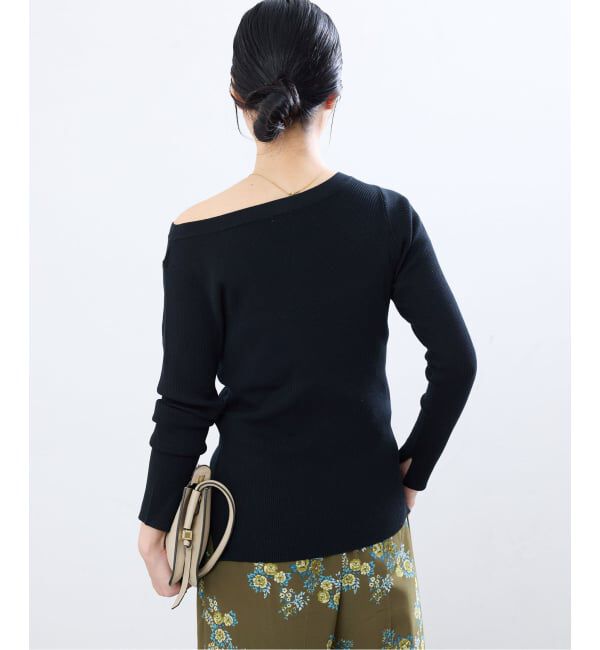 IENA「《手洗い可》ECO SPLASH ボートネックプルオーバー」|ニット・セーター|