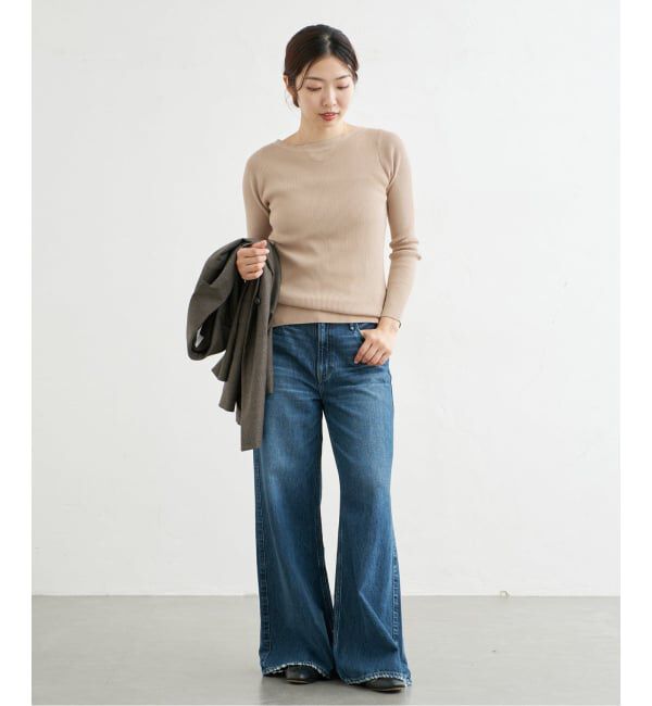 IENA「《手洗い可》ECO SPLASH ボートネックプルオーバー」|ニット・セーター|