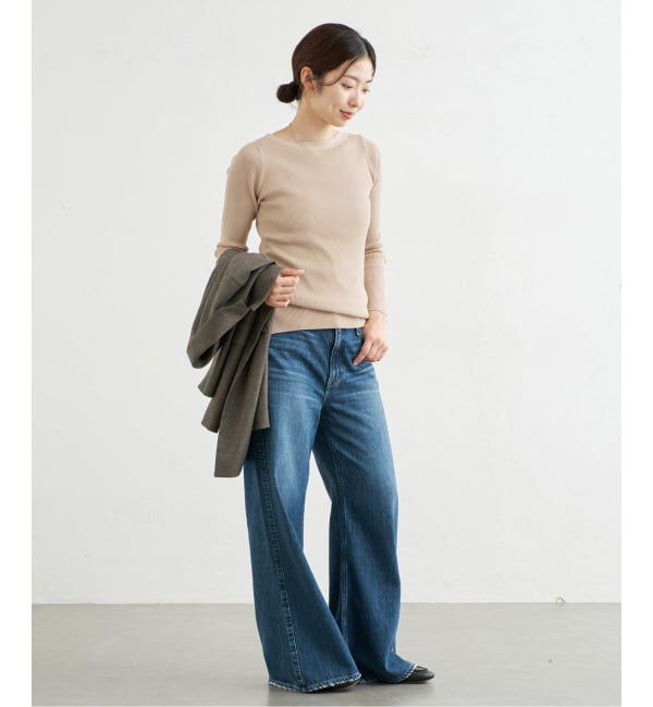 IENA「《手洗い可》ECO SPLASH ボートネックプルオーバー」|ニット・セーター|