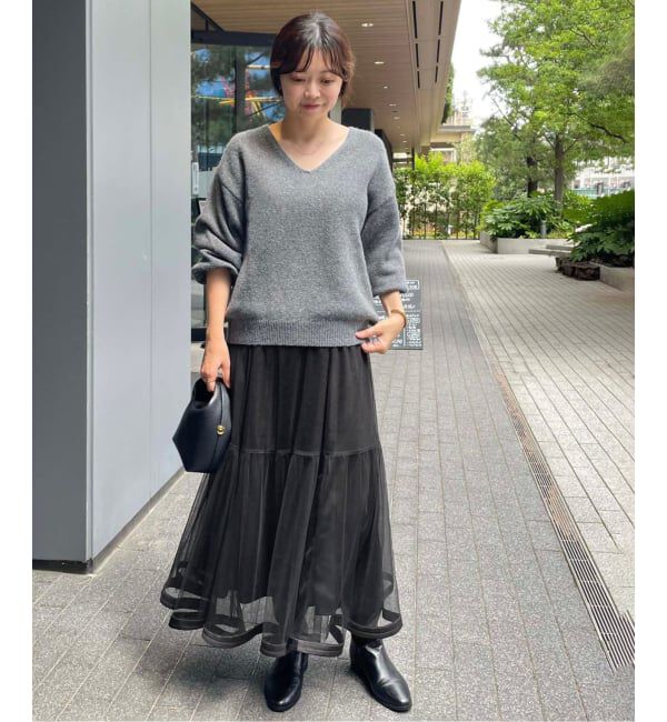 SLOBE IENA「《WEB限定/追加》チュールギャザースカート」|スカート|