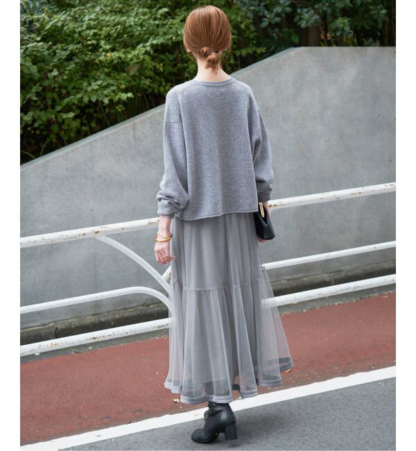 SLOBE IENA「《WEB限定/追加》チュールギャザースカート」|スカート|