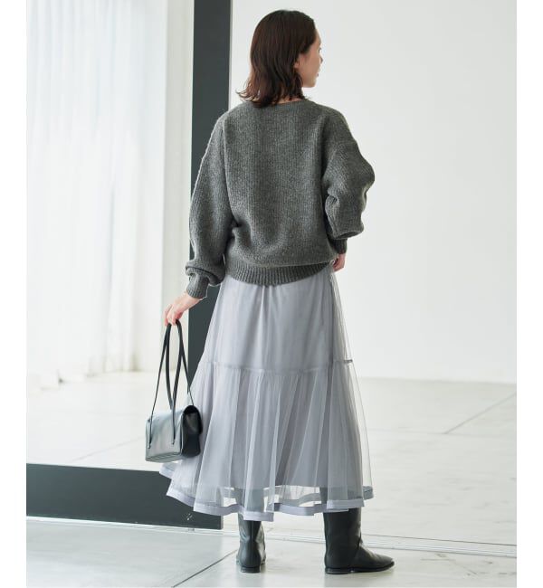 SLOBE IENA「《WEB限定/追加》チュールギャザースカート」|スカート|